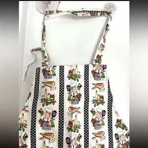 Apron by Kay Dee‎ Designs Baker Chef Bon Jour Bistro Bib Adult Adjustable Apron